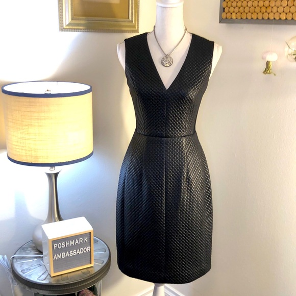 BCBGMaxAzria Dresses & Skirts - BCBGMAXAZRIA Black Livie Quilted Faux Leather Dress Sz. 2